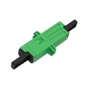 plastic suhner e2000/apc adapter, simplex, 9/125um, os1, black cap, with mounting flange